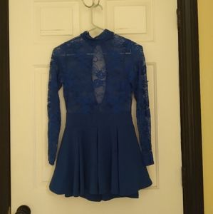 Blue Laced Mini Dress